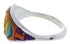 Southwest Multicolor Inlay Sterling Silver Ring Size 6-3/4 EX50509